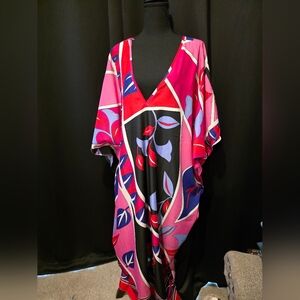 Vibrant Pink and Black Patterned Dress